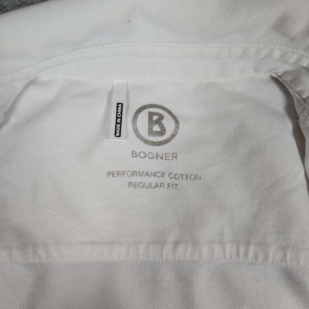Bogner Mens White Performance Cotton Regular‎ Fit Button Down Shirt Small - Picture 3 of 7